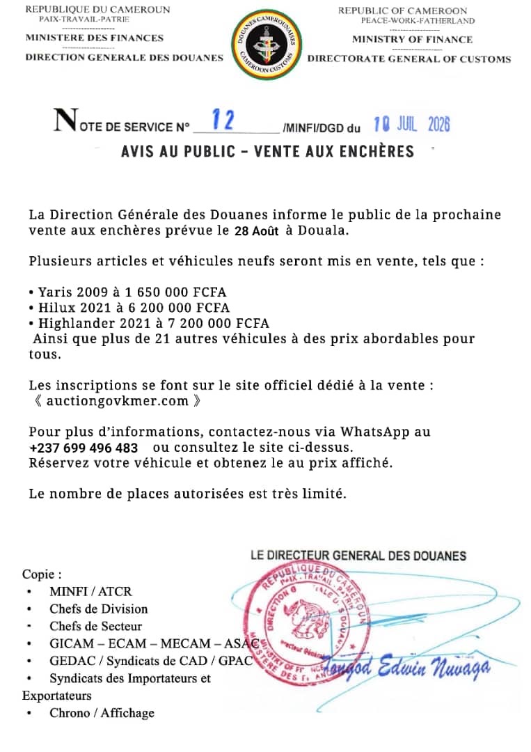 Note d'information importante