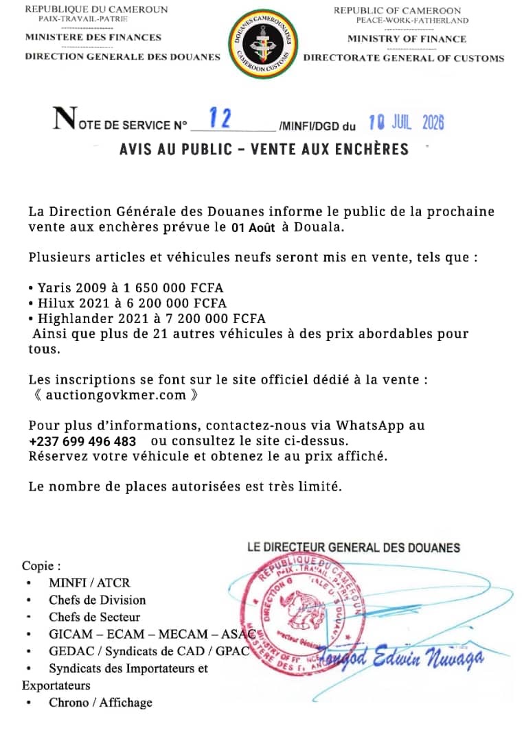 Note d'information importante